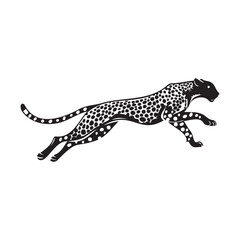 Running Cheetah Silhouette Vector Art