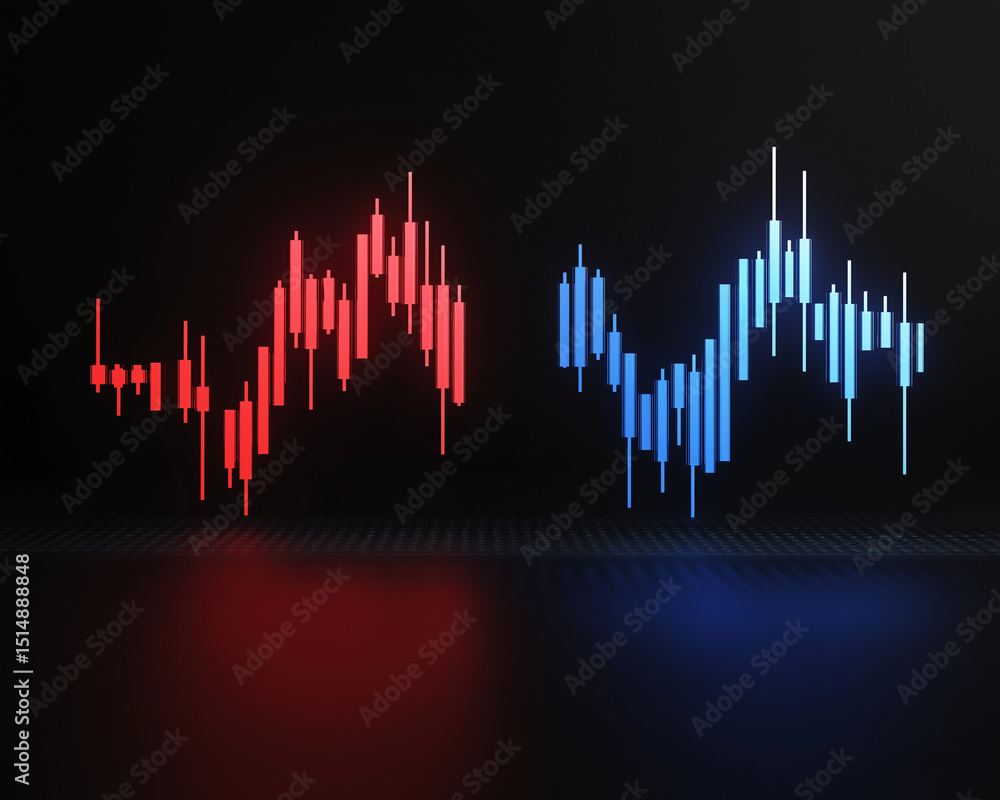 Poster abstract blue sound wave vector illustration with a digital equalizer graph design
