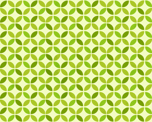 Matcha Green Japanese Shippo Pattern, Hand Painted Watercolor Seamless Background