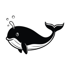 Cute Whale with Water Spout
