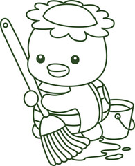 Lineart of Kawaii japanese mythology Kappa sticker cute.
Coloring book of Cute kappa mascot ghost japanese.
