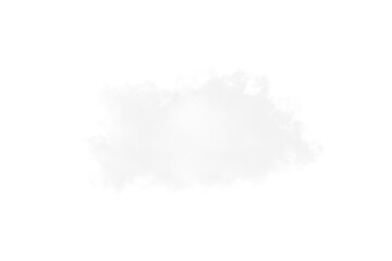 Single white cloud, PNG isolated on transparent background, weather graphic element