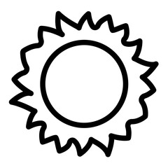 Sun star with light rays line icon, arabian desert concept. Vector graphics. Desert hot sunshine sign on white background, style mobile or design.
