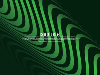 Naklejka premium Futuristic green curved lines abstract background. Geometric green lines form abstract vector background. Green modern background.