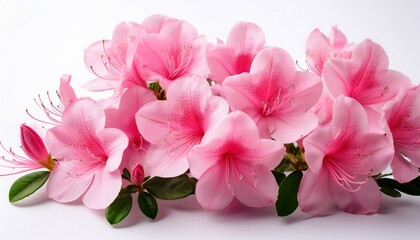 Naklejka premium blooming pink azalea flowers creating a vibrant floral display on white background