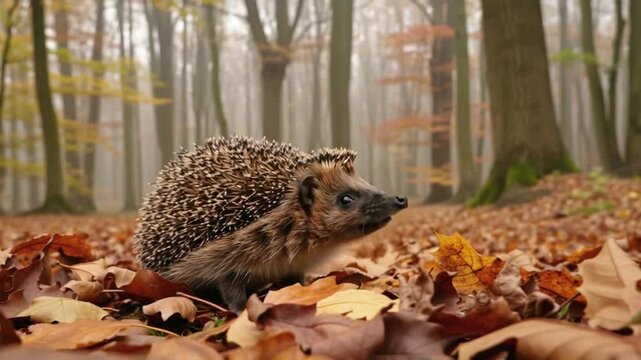 hedgehog in autumn