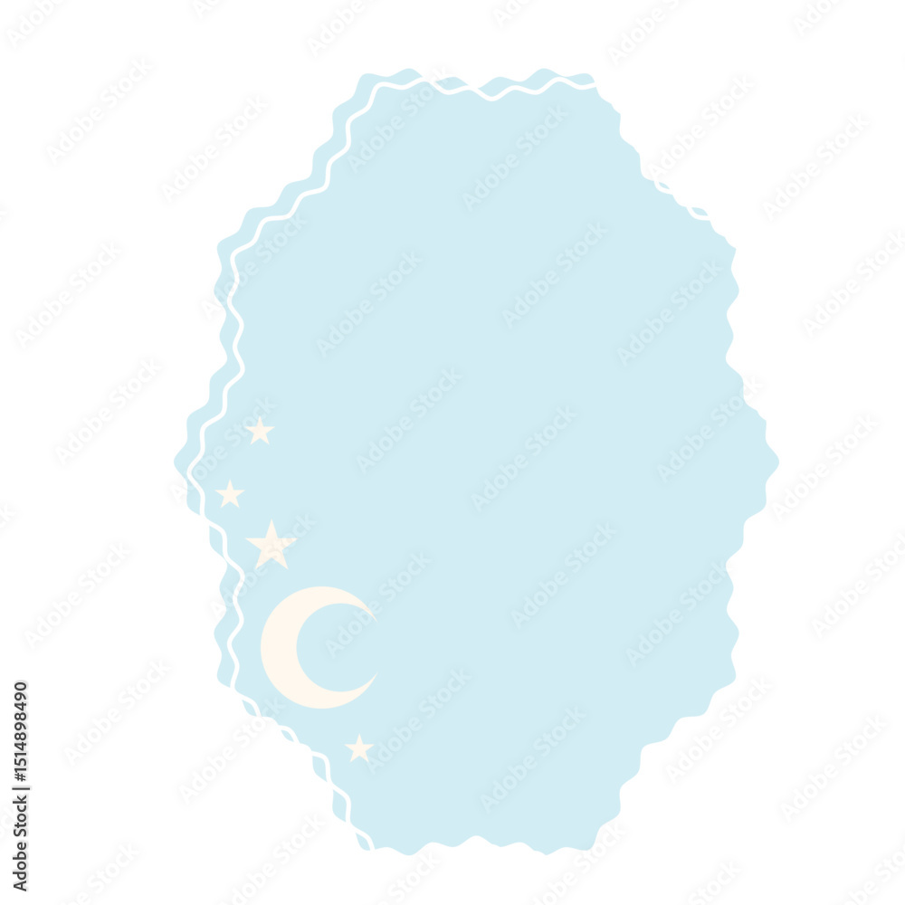 Poster graphic baby speech bubble soft colored backdrop icon. pastel childish dreamy symbol silhouette. dra