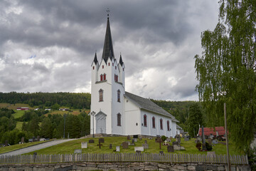 Historic Eggedal Church, 1878 Wooden Structure in Sigdal Municipality, Buskerud, Norway, Seats 300