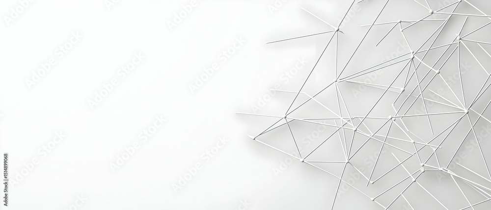 Poster abstract geometric design with interconnected lines and shapes