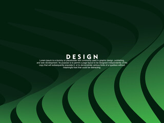 Futuristic green curved lines abstract background. Geometric green lines form abstract vector background. Green modern background.