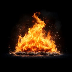 Fiery Blaze on Dark Ground