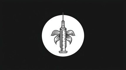 Syringe with floral design, and medical art.