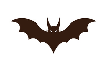 Simple Bat Silhouette Icon Design for Halloween or Animal Illustration Projects