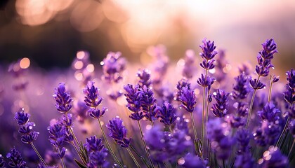Fototapeta premium lavender flowers in the garden with burred background