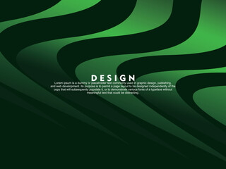 Futuristic green curved lines abstract background. Geometric green lines form abstract vector background. Green modern background.