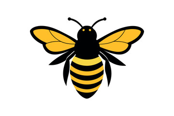 Black and white bee silhouette design
