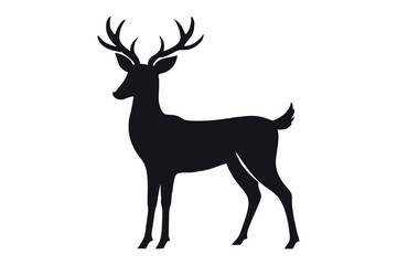 Deer Silhouette Illustration Perfect for Logos Branding and Nature Designs