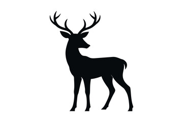 Deer Silhouette Illustration Perfect for Logos Prints and Designs