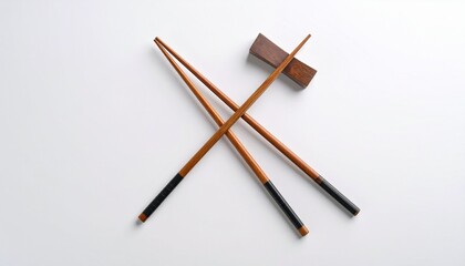 chopsticks on white background