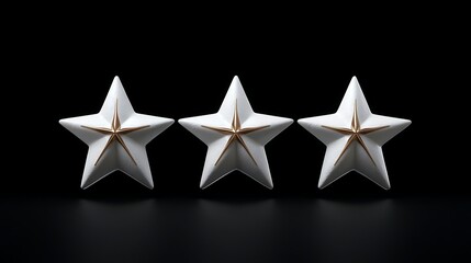 3 Stars Rating Black Background