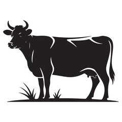 Cow Set Animal Silhouettes Vector Collection