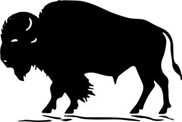 vector silhouette of a buffalo