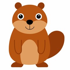 Beaver on white background

