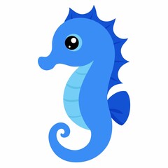 Obraz premium blue Seahorse isolated on white background