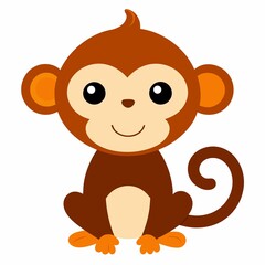 baby monkey isolated on white background.