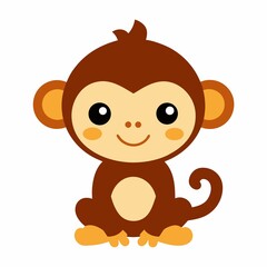 baby monkey isolated on white background.