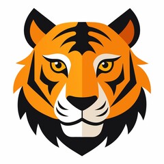 Tiger head isolated on white background.