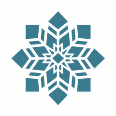 Teal Snowflake Design: A stylized teal snowflake design, perfect for winter holidays, greeting cards, and decorative projects.  The geometric snowflake features a symmetrical pattern and a clean.