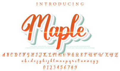 Maple Font Stylish brush painted an uppercase vector letters, alphabet, typeface