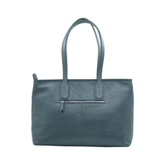 Teal Leather Tote Bag