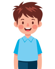 Joyful Young Boy with Cheerful Smile in a Colorful Portrait Displaying Innocent Childhood Happiness