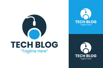 Minimalist Tech Blog Logo Design with Modern Web Elements