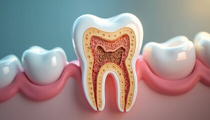 Tooth Anatomy Cross Section Close Up