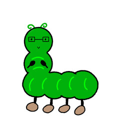 green caterpillar cartoon
