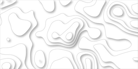 paper cut 3d render topography abstract, beautiful white Background. geometric map relief texture with curved layers and shadow. Realistic papercut decoration textured with wavy vector design.