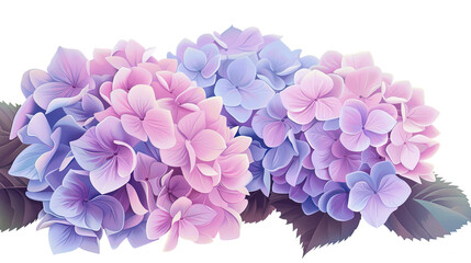 Fototapeta premium Delicate Hydrangea Clusters in Pastel Shades