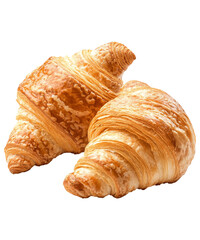 Croissant on transparent background. A buttery, flaky, and crescent-shaped pastry of Austrian origin.