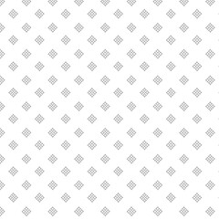 Black and white vector seamless pattern with small diamonds , star shapes ,rhombuses .Abstract black and white geometric texture .Simple minimal wide repeat background .