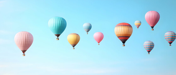 Colorful Pixel Art Hot Air Balloons