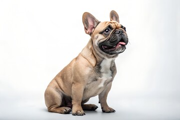 Fototapeta premium Cute French Bulldog puppy on a white background