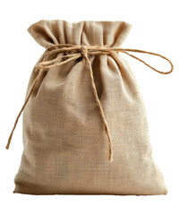 Fabric pouch on transparent background. Commonly used for storage or transport.