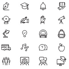 Education Line Editable Vector Icons set