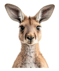 Kangaroo on transparent background. A marsupial from Australia known for its strong hind legs and ability to hop long distances.