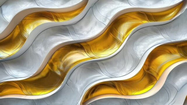 abstract and modern interior wall design. The wall surface has a wavy texture with overlapping layers.