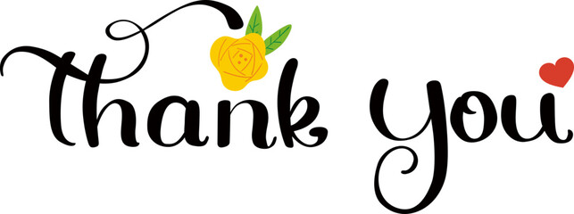 vector illustration of a flower - thank you 