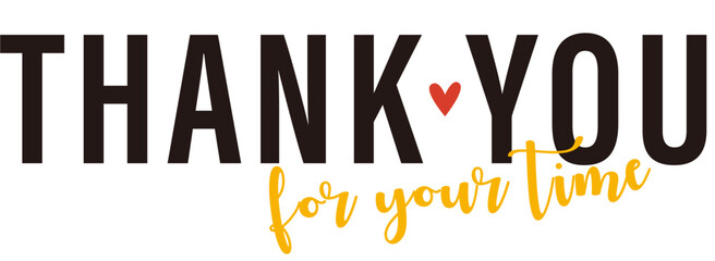 Modern Thank You Typography Design with Heart and Script Font